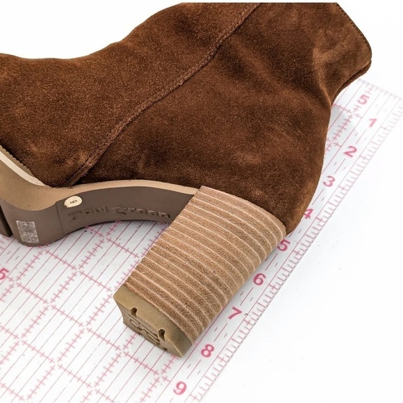 PAUL GREEN WOMEN SLOANE WESTERN BROWN SUEDE HEELED ZIP BOOTS size UK 7.5 US 10 - Picture 7 of 7